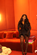 Ms. Fine's Sheer Fur Trimmed Top
